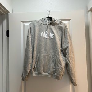 heathered light gray hoodie